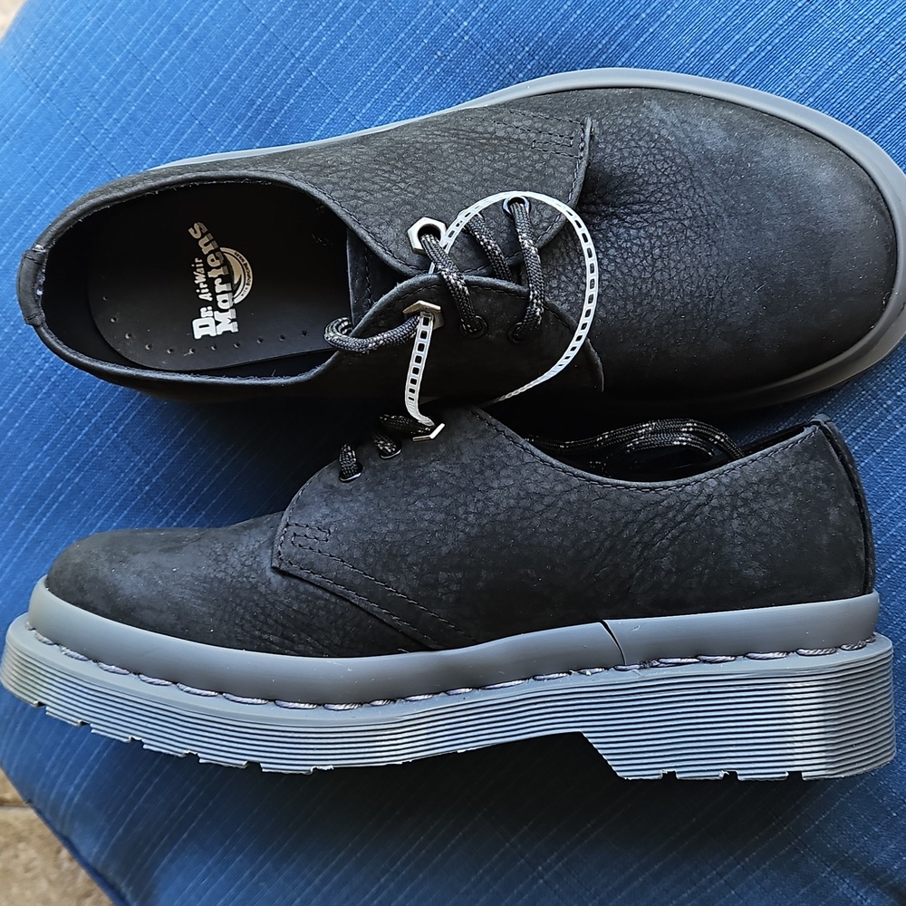 Dr Martens Black 1461 Milled Nubuck Leather Oxford Shoes Men's 4, Woman's 5